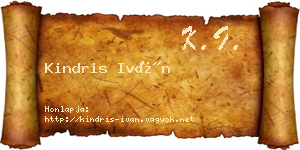 Kindris Iván névjegykártya